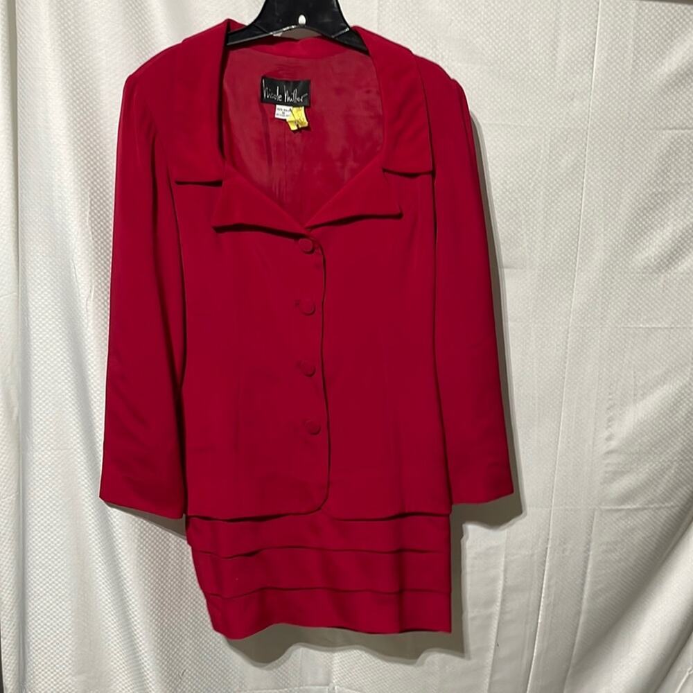 Nicole Miller 10 red vintage 80’s mini dress euc like new lined